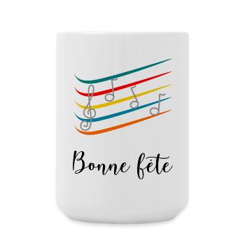 FATHER'S DAY. HAPPY FATHER'S DAY. DAD. HAPPY BIRTHDAY. - Large Mug 440 ml - white - Front