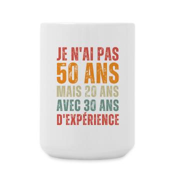 Idée cadeau pour 50 ans anniversaire - Grande tasse 440 ml - blanc - Devant