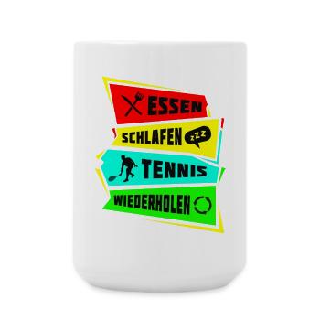 Manger dormir répéter le tennis - Grande tasse 440 ml - blanc - Devant