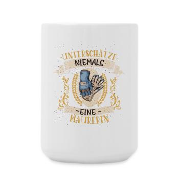 Maurerin Geschenk Bau Lustig Handwerk - Große Tasse 440 ml - Weiß - Vorne
