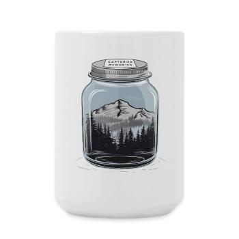 Souvenirs capturés - Paysage de montagne dans un verre - Grande tasse 440 ml - blanc - Devant