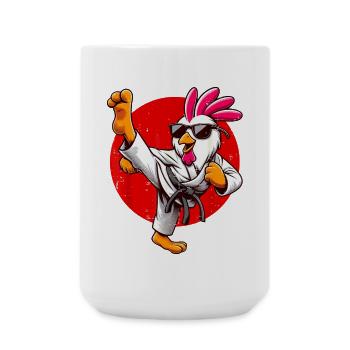 Poulet martial avec lunettes de soleil - Grande tasse 440 ml - blanc - Devant