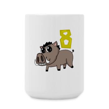 8th Birthday Motif Wild Boar - Eight Years Old - Large Mug 440 ml - white - Front