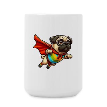 Carlin super-héros - Grande tasse 440 ml - blanc - Devant