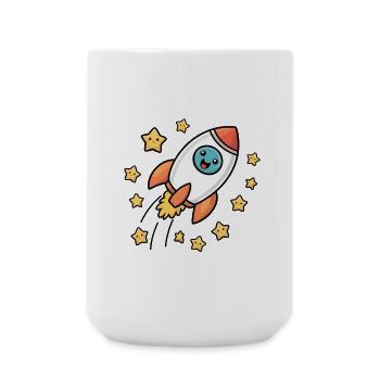 Funny rocket for kids - Large Mug 440 ml - white - Front