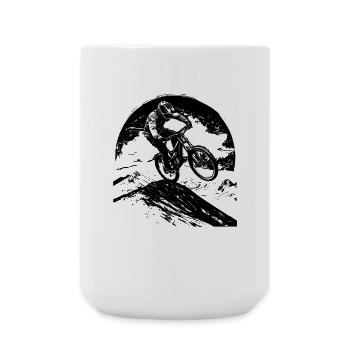 Mountain Bike Graphics - Large Mug 440 ml - white - Front
