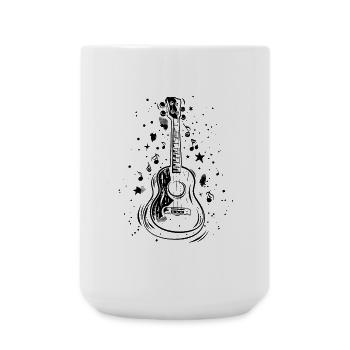 Ukulele Drawing - Large Mug 440 ml - white - Front