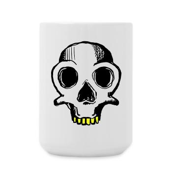 Skull (dreifarbig) - Große Tasse 440 ml - Weiß - Vorne