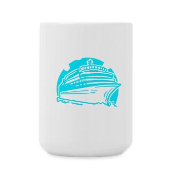 Familie Kreuzfahrt Kreuzfahrtschiff - Große Tasse 440 ml - Weiß - Vorne