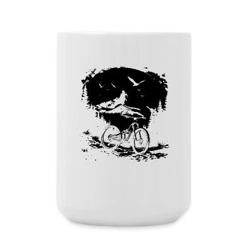 Mountain Biking Sketch - Large Mug 440 ml - white - Front