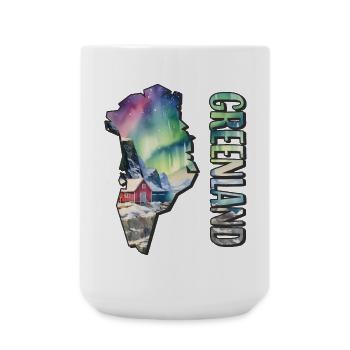 Carte à l’aquarelle Groenland - Grande tasse 440 ml - blanc - Devant