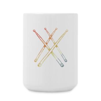 Retro Drumsticks Sketch - Large Mug 440 ml - white - Front