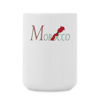Élégance Patriotique au Design du Drapeau Marocain - Grande tasse 440 ml - blanc - Devant