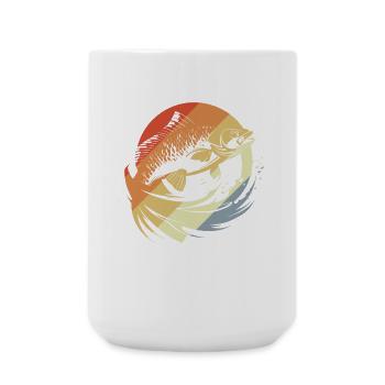 Fish Graphic Retro Look - Large Mug 440 ml - white - Front