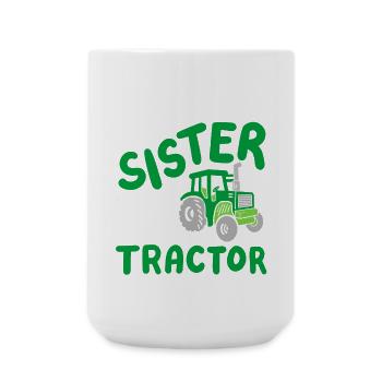Traktor Schwester Landwirtschaft - Große Tasse 440 ml - Weiß - Vorne