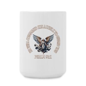 Himmlischer Engel Psalm 91:11 Design - Große Tasse 440 ml - Weiß - Vorne
