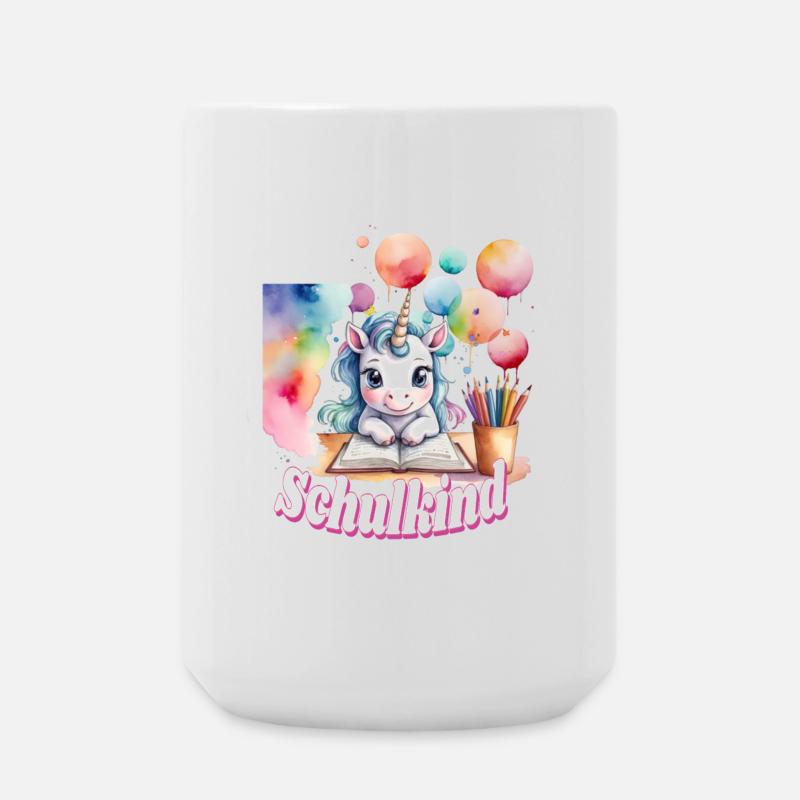 Schoolchild Unicorn Colored Balloons - Large Mug 440 ml - white