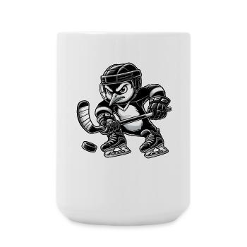 Lustiger Pinguin spielt Eishockey Hockeyspieler  - Große Tasse 440 ml - Weiß - Vorne