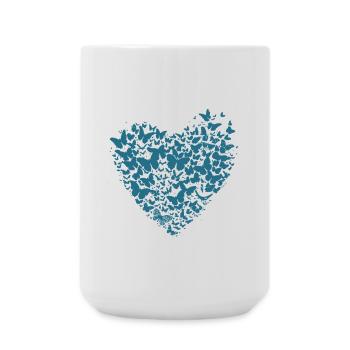 Butterflies heart - Large Mug 440 ml - white - Front