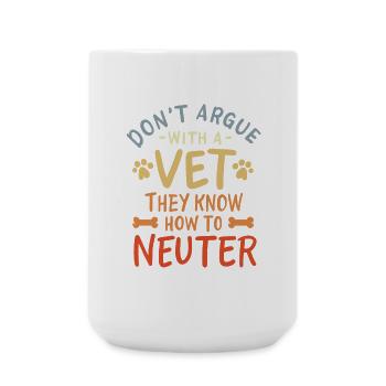 Don't discuss with a veterinarian - Large Mug 440 ml - white - Front