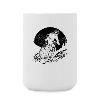 Mountain Biker Graphic - Large Mug 440 ml - white - Front