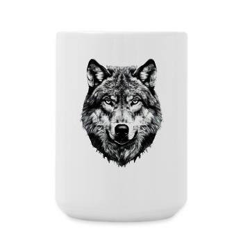 Wolf Motif Wolves Wolf Pack Gray Wolfhound Wolf - Large Mug 440 ml - white - Front