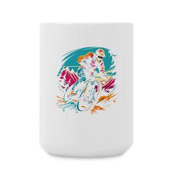 Mountainbiken - Große Tasse 440 ml - Weiß - Vorne