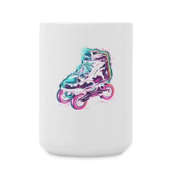 Rollschuhe Steampunk - Große Tasse 440 ml - Weiß - Vorne
