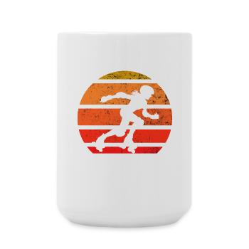 Retro Roller Skater Silhouette Sunset - Large Mug 440 ml - white - Front