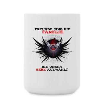 Familiensymbol mit Herz und Flügel - Große Tasse 440 ml - Weiß - Vorne