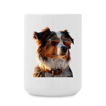 Australian Shepherd Dog Lover Cute Aussie - Large Mug 440 ml - white - Front