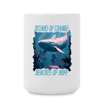 Bathing beach & sea plastic-free against pollution - Large Mug 440 ml - white - Front