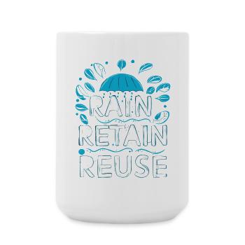 Regen Behalten Wiederverwenden - Große Tasse 440 ml - Weiß - Vorne