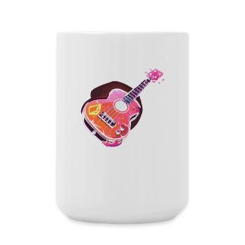 Ukulele 90er Look - Große Tasse 440 ml - Weiß - Vorne
