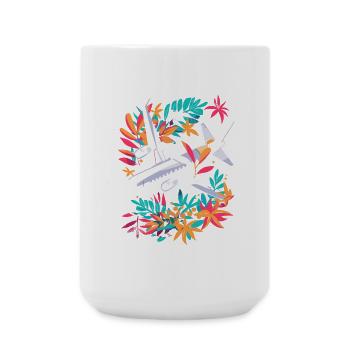 Flugzeug Cartoon - Große Tasse 440 ml - Weiß - Vorne