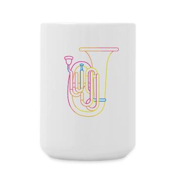Tuba Drawing Retro - Large Mug 440 ml - white - Front