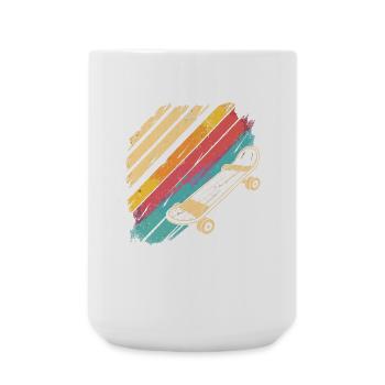 Skateboarding Skizze Retro - Große Tasse 440 ml - Weiß - Vorne
