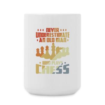 Schach Opa - Große Tasse 440 ml - Weiß - Vorne