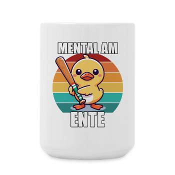 Mental À La Fin Canard Mignon Avec Raquette Rétro - Grande tasse 440 ml - blanc - Devant