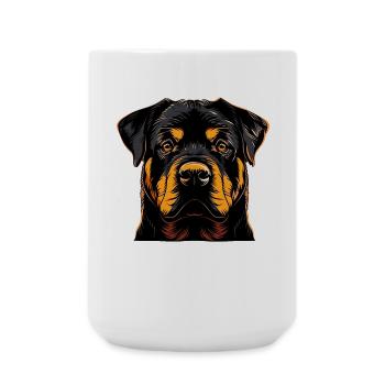Les chiens Rottweiler aiment les fiers amateurs de rottweiler - Grande tasse 440 ml - blanc - Devant