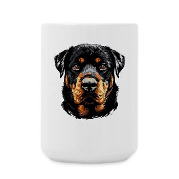 Les chiens Rottweiler aiment les fiers amateurs de rottweiler - Grande tasse 440 ml - blanc - Devant