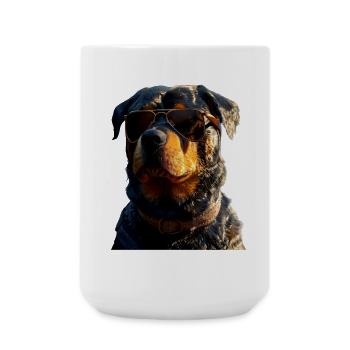 Les chiens Rottweiler aiment les fiers amateurs de rottweiler - Grande tasse 440 ml - blanc - Devant