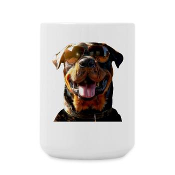 Les chiens Rottweiler aiment les fiers amateurs de rottweiler - Grande tasse 440 ml - blanc - Devant