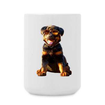 Les chiens Rottweiler aiment les fiers amateurs de rottweiler - Grande tasse 440 ml - blanc - Devant