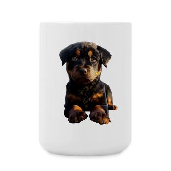 Les chiens Rottweiler aiment les fiers amateurs de rottweiler - Grande tasse 440 ml - blanc - Devant