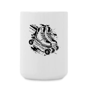 Patins à roulettes Street Art - Grande tasse 440 ml - blanc - Devant