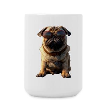 Pug Beige Dogs Love Carlin Little Cute Pug - Large Mug 440 ml - white - Front