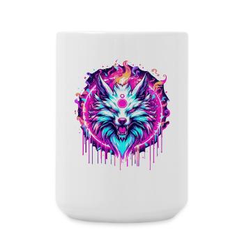 Psychedelischer Fuchs - Große Tasse 440 ml - Weiß - Vorne