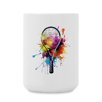 Tennis Joueur De Tennis Fille Homme Femme Tennis - Grande tasse 440 ml - blanc - Devant