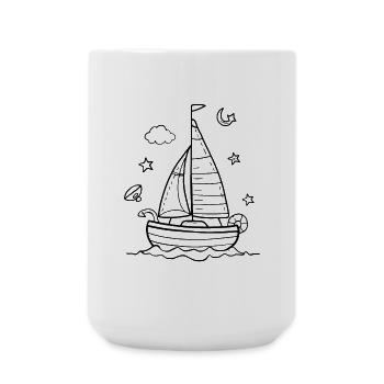 Cartoon Segeln - Große Tasse 440 ml - Weiß - Vorne